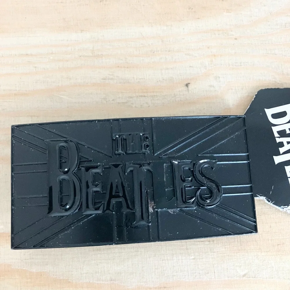 The Beatles Black Metal Union Jack Belt Buckle 2010 Apple Corps
